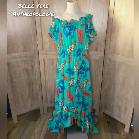 Anthropologie Dresses & Skirts - Anthropologie Belle Vere maxi green flower full dress